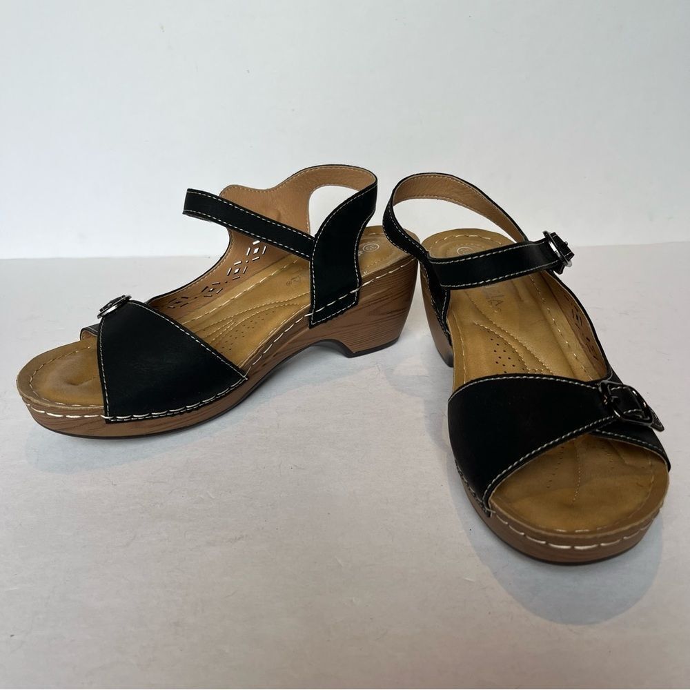 Patrizia Women's Black Heeled Sandals Cut Out Size 39 Look new